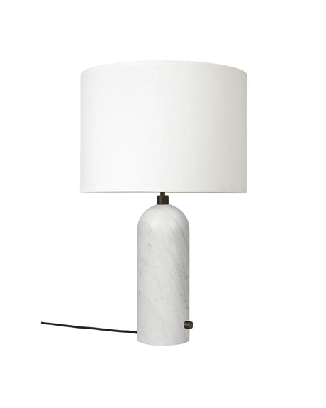 Gravity Large Bordlampe, hvid skærm fra GUBI - Hvid marmor - Jacobsen Plus