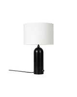 Gravity Small Bordlampe, hvid skærm fra GUBI - Sort stål - Jacobsen Plus