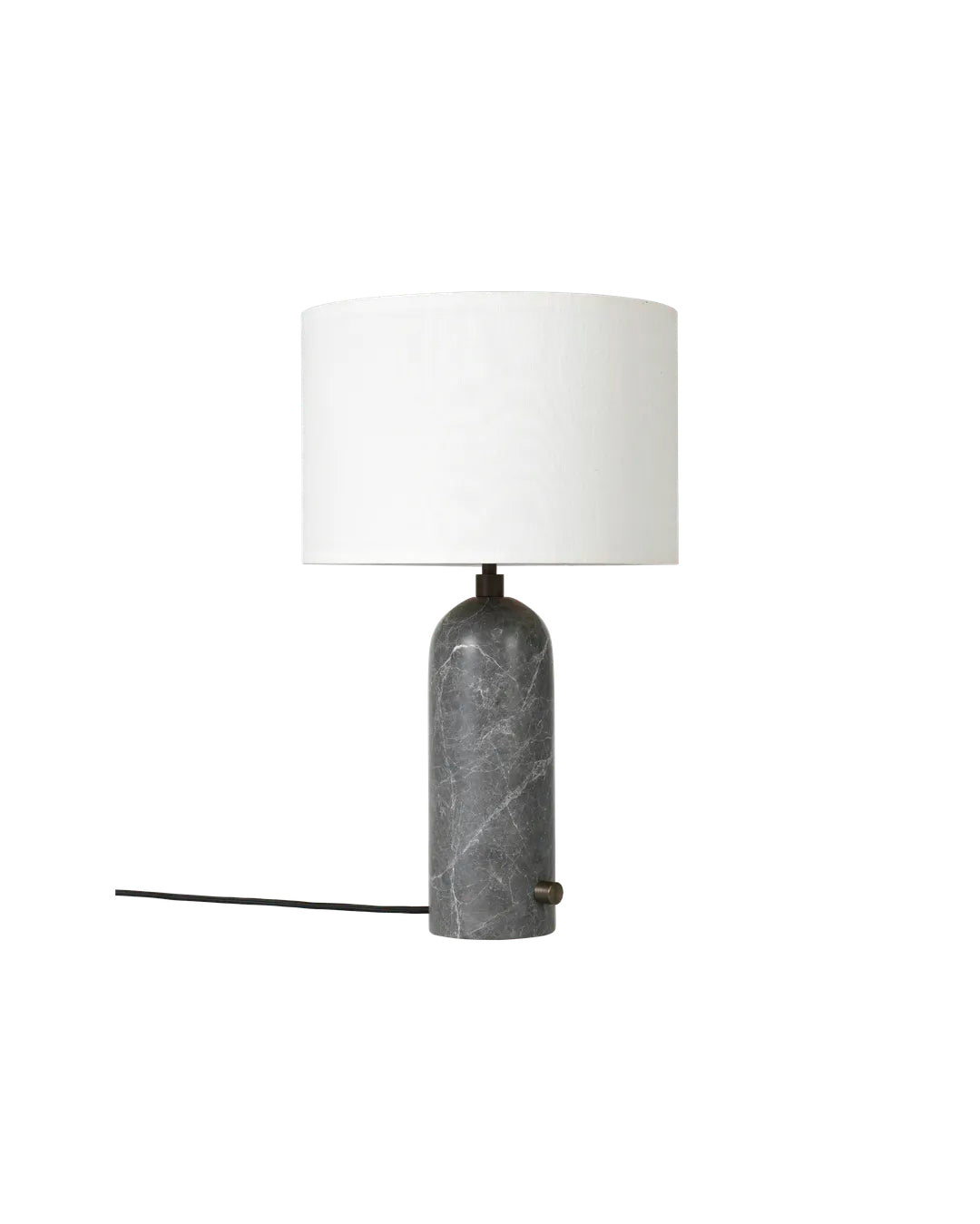 Gravity Small Bordlampe, hvid skærm fra GUBI - Grå marmor - Jacobsen Plus