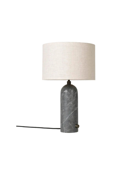Gravity Small Bordlampe, canvas skærm fra GUBI - Grå marmor - Jacobsen Plus