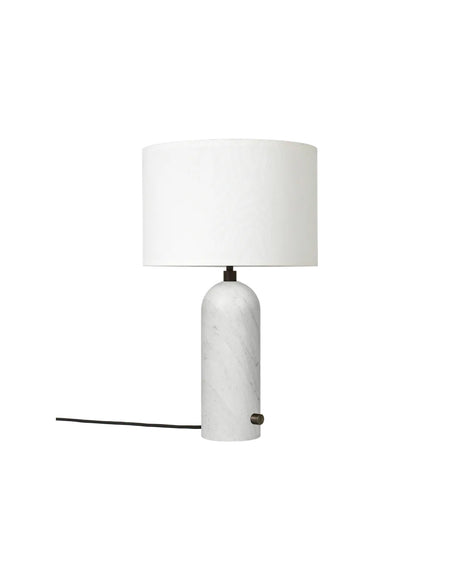 Gravity Small Bordlampe, hvid skærm fra GUBI - Hvid marmor - Jacobsen Plus