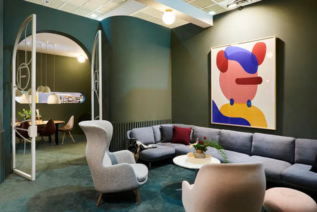 Piet Hein A222 Sofabord, Ø75 cm fra Fritz Hansen - Hvid laminat m. alukant - Jacobsen Plus