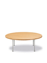 Wegner Ox Table fra Fredericia Furniture - Ø100 cm / Eg - lakeret / H: 41 cm - Jacobsen Plus