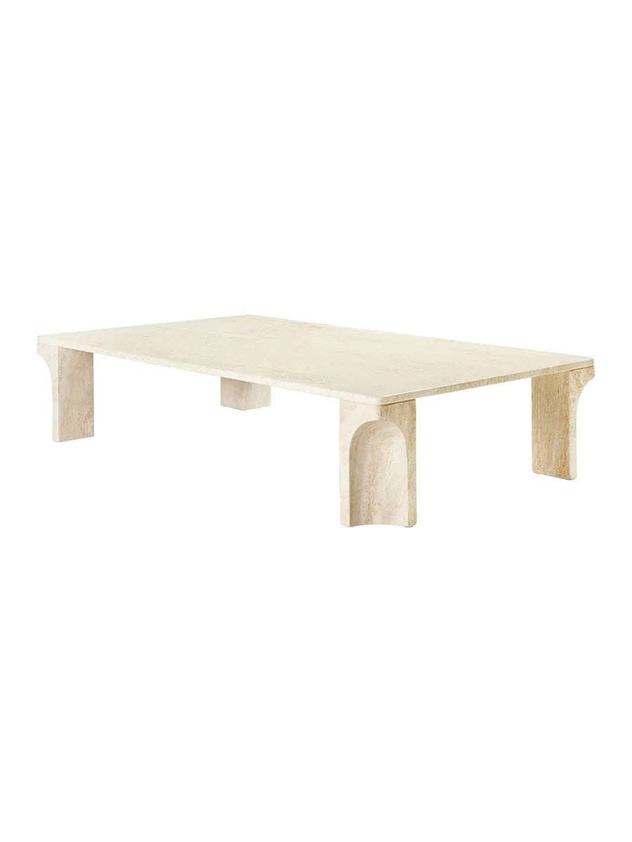 Doric Coffee Table 140 x 80 cm, Neutral White Travertine fra GUBI