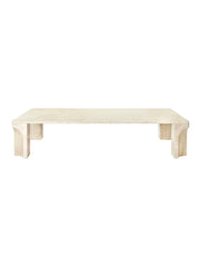 Doric Coffee Table 140 x 80 cm, Neutral White Travertine fra GUBI
