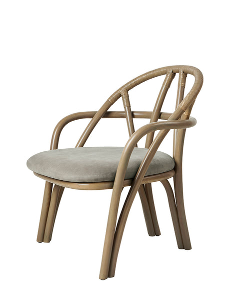 Bistra Lounge Chair fra GUBI - Olive Stained Rattan / Fustagno 003 - Jacobsen Plus