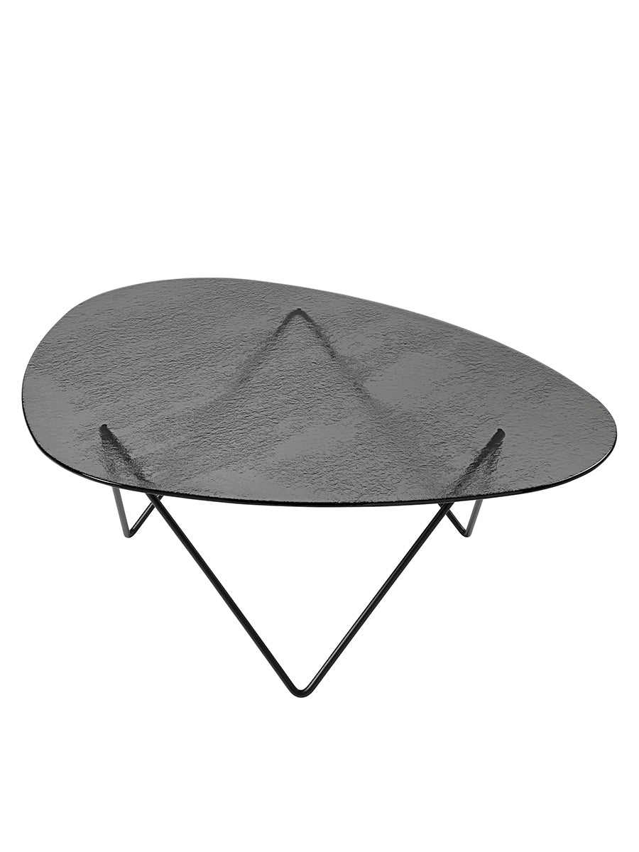 Pedrera Coffee Table, Smoke Structured Glass fra GUBI - Black - Jacobsen Plus