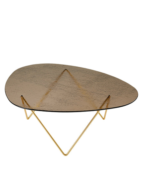 Pedrera Coffee Table, Bronze Structured Glass fra GUBI - Brass - Jacobsen Plus