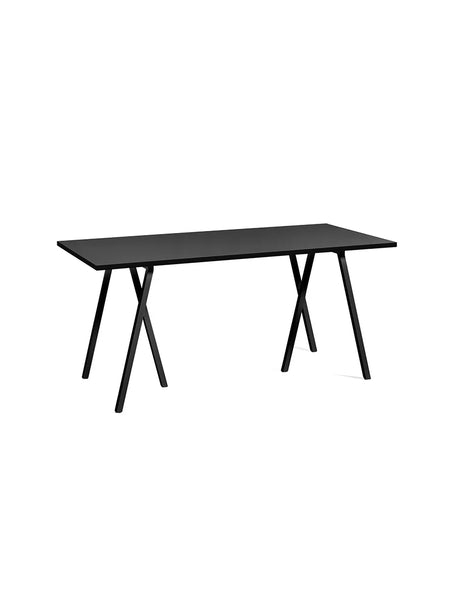 Loop Stand Table fra Hay - Sort linoleum / Pulverlakeret stål - sort / L:160 x D:77,5 x H:74cm - Jacobsen Plus
