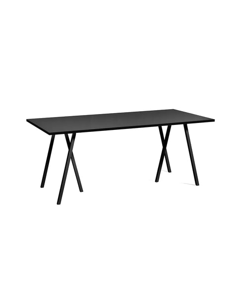 Loop Stand Table fra Hay - Sort linoleum / Pulverlakeret stål - sort / L:180 x D:87,5 x H:74cm - Jacobsen Plus