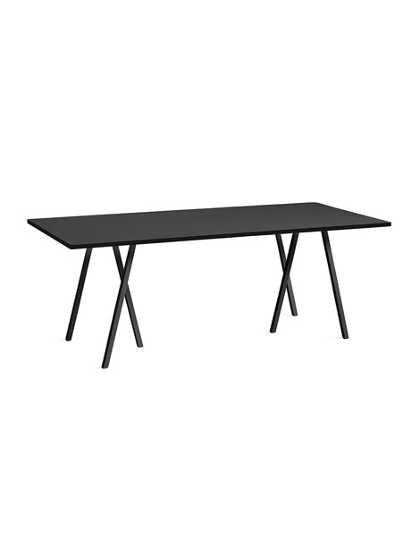 Loop Stand Table fra Hay - Sort linoleum / Pulverlakeret stål - sort / L:200 x D:92,5 x H:74cm - Jacobsen Plus