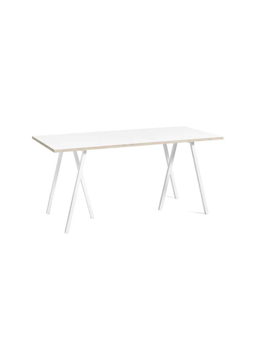 Loop Stand Table fra Hay - Hvid laminat / Pulverlakeret stål - hvid / L:160 x D:77,5 x H:74cm - Jacobsen Plus