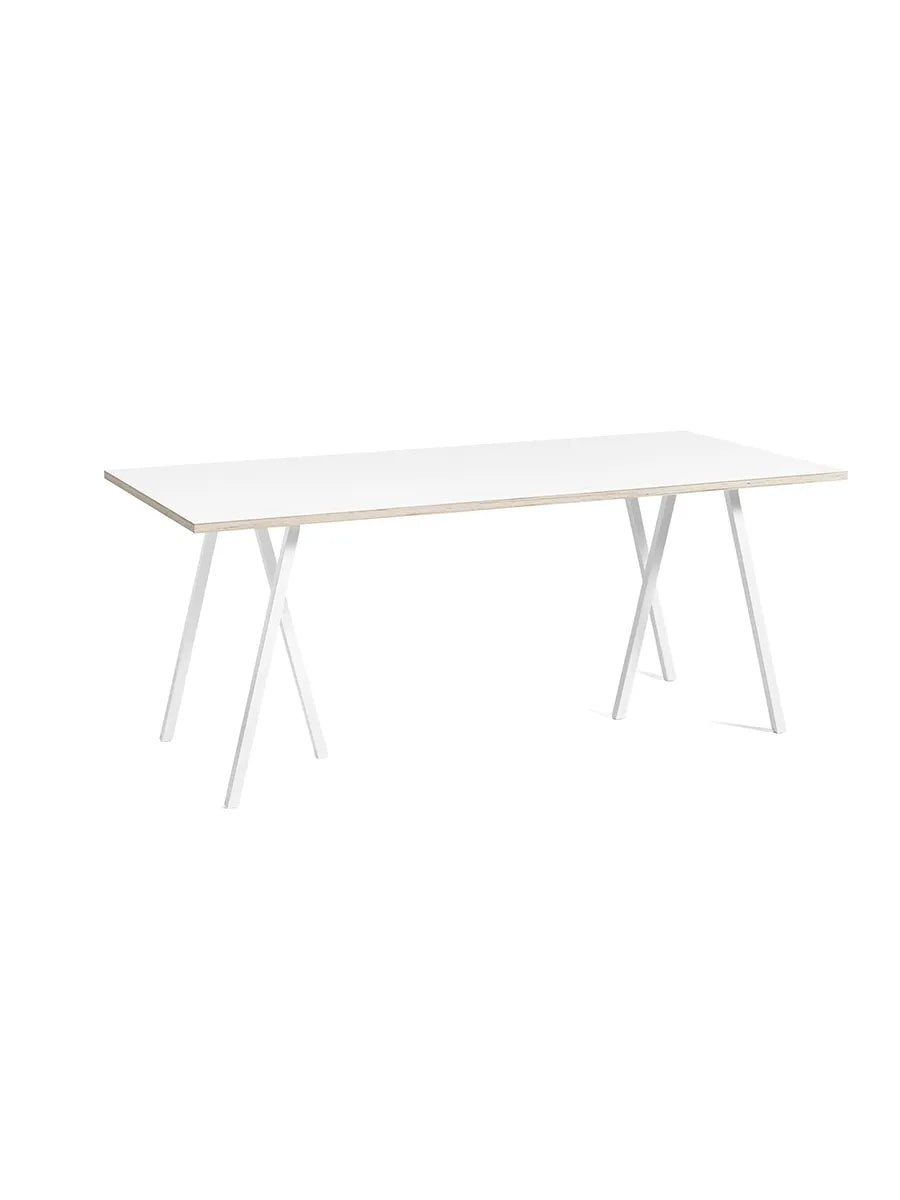 Loop Stand Table fra Hay - Hvid laminat / Pulverlakeret stål - hvid / L:180 x D:87,5 x H:74cm - Jacobsen Plus