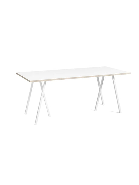 Loop Stand Table fra Hay - Hvid laminat / Pulverlakeret stål - hvid / L:180 x D:87,5 x H:74cm - Jacobsen Plus
