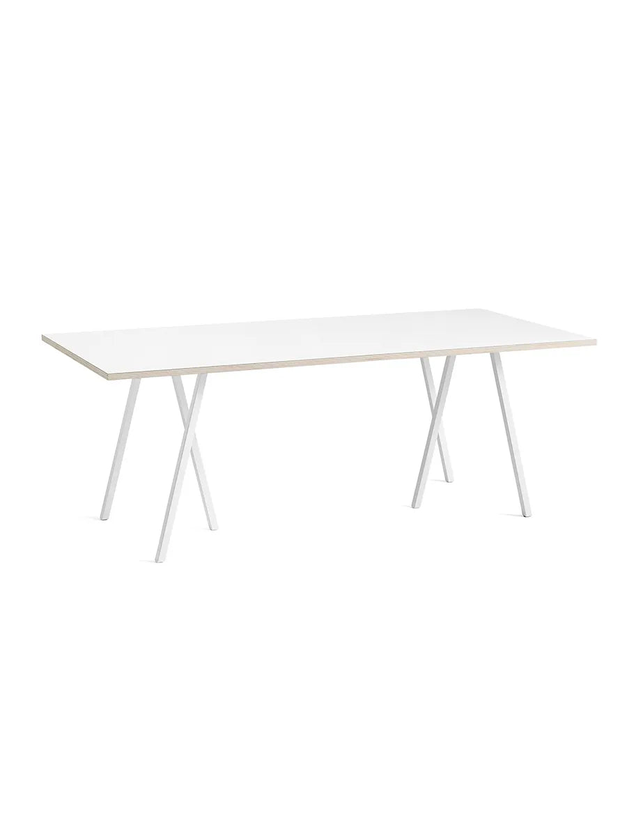 Loop Stand Table fra Hay - Hvid laminat / Pulverlakeret stål - hvid / L:200 x D:92,5 x H:74cm - Jacobsen Plus