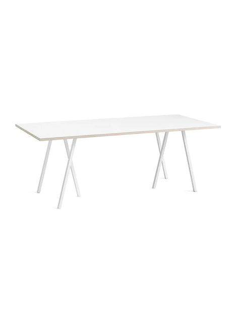 Loop Stand Table fra Hay - Hvid laminat / Pulverlakeret stål - hvid / L:200 x D:92,5 x H:74cm - Jacobsen Plus