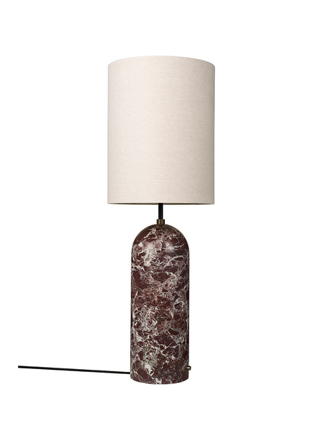 Gravity High XL Gulvlampe, canvas skærm fra GUBI - Sort marmor - Jacobsen Plus