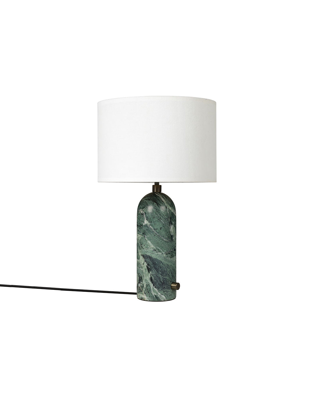 Gravity Small Bordlampe, hvid skærm fra GUBI - Emerald marmor - Jacobsen Plus