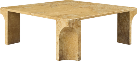 Gubi Doric Sofabord, 80x80 cm - Honey Amber Marble - Jacobsen Plus