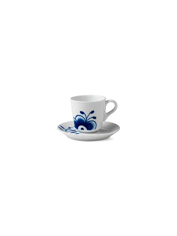 Royal Copenhagen Blå Mega Riflet, Espressokop med underkop 9 cl - 1 - Jacobsen Plus