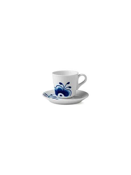 Royal Copenhagen Blå Mega Riflet, Espressokop med underkop 9 cl - 1 - Jacobsen Plus