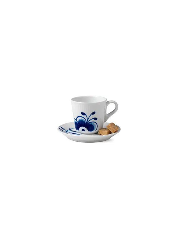 Royal Copenhagen Blå Mega Riflet, Espressokop med underkop 9 cl - 3 - Jacobsen Plus