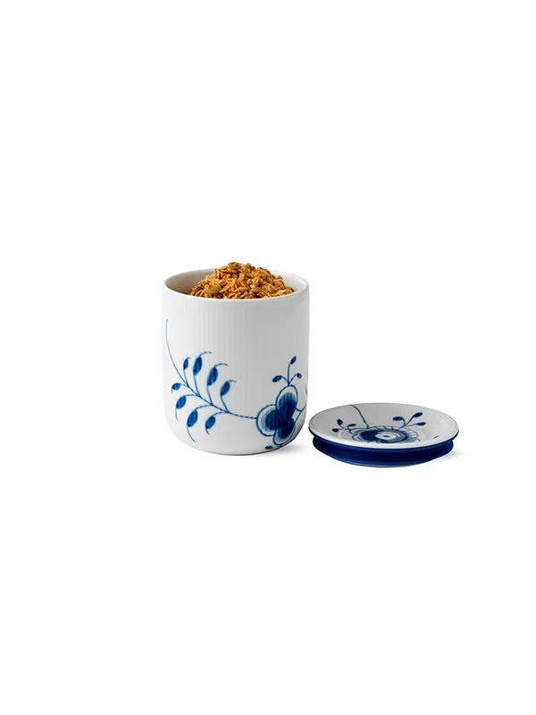 Royal Copenhagen Blå Mega Riflet, opbevaringskrukke mellem