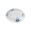 Royal Copenhagen Blå Mega Riflet, oval tallerken 28 cm