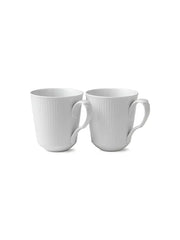 Royal Copenhagen Hvid Riflet, 2-pak krus 37 cl