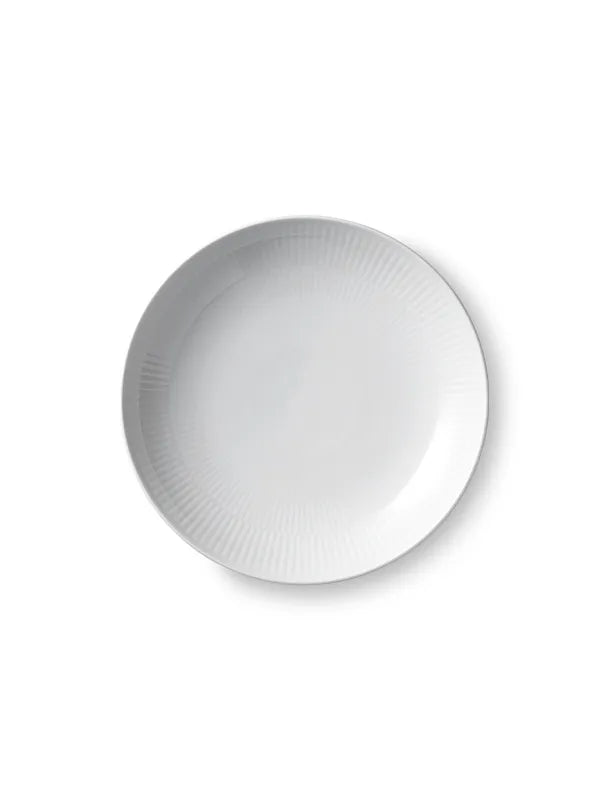 Royal Copenhagen Hvid Riflet, moderne tallerken 25 cm