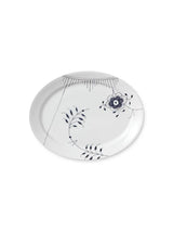 Royal Copenhagen Sort Mega Riflet, oval tallerken 34 cm - 1 - Jacobsen Plus