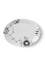 Royal Copenhagen Sort Mega Riflet, oval tallerken 28 cm - 1 - Jacobsen Plus