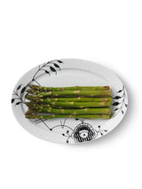Royal Copenhagen Sort Mega Riflet, oval tallerken 28 cm - 2 - Jacobsen Plus