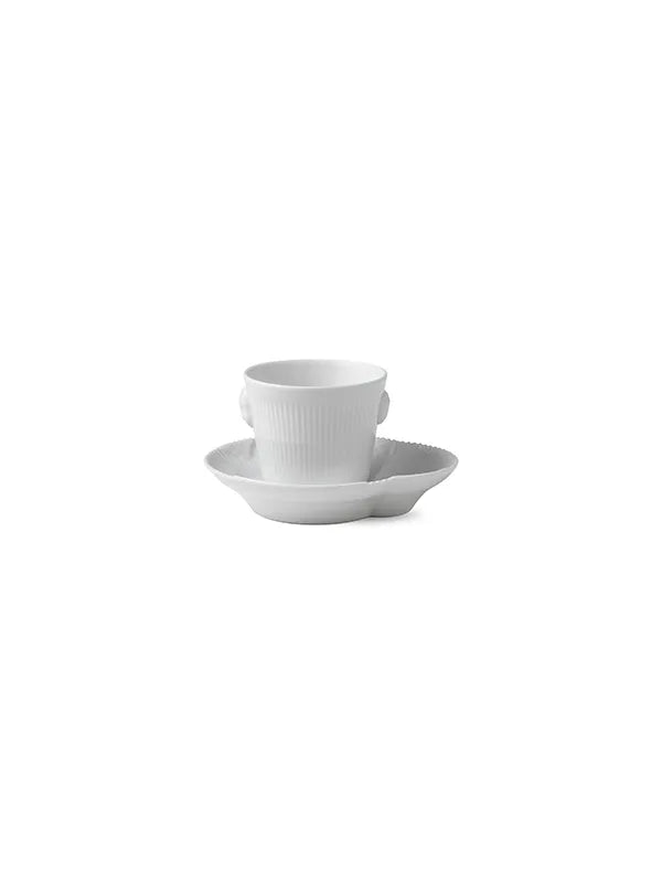 Royal Copenhagen Hvid Elements, espresso kop med underkop 9 cl - 1 - Jacobsen Plus