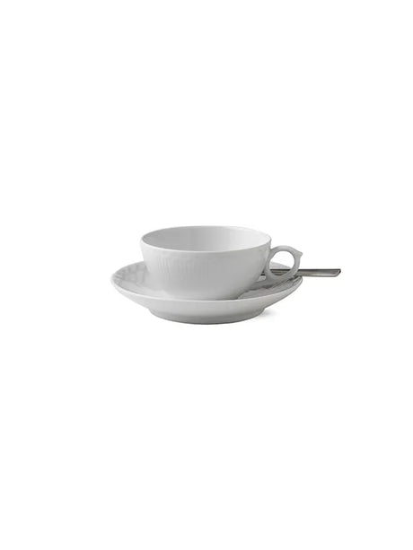 Royal Copenhagen Hvid Halvblonde, kop med underkop 20 cl - 2 - Jacobsen Plus