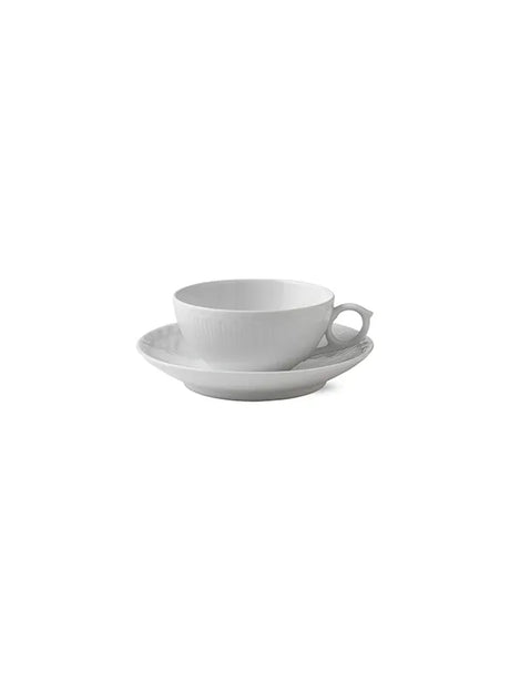 Royal Copenhagen Hvid Halvblonde, kop med underkop 20 cl - 1 - Jacobsen Plus