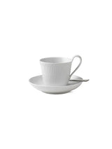 Royal Copenhagen Hvid Halvblonde, højhankskop med underkop 25 cl - 2 - Jacobsen Plus