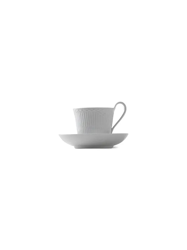 Royal Copenhagen Hvid Halvblonde, højhankskop med underkop 25 cl - 3 - Jacobsen Plus