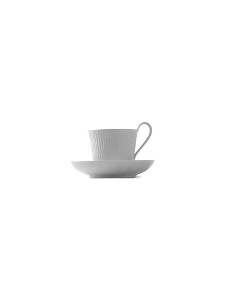 Royal Copenhagen Hvid Halvblonde, højhankskop med underkop 25 cl - 3 - Jacobsen Plus