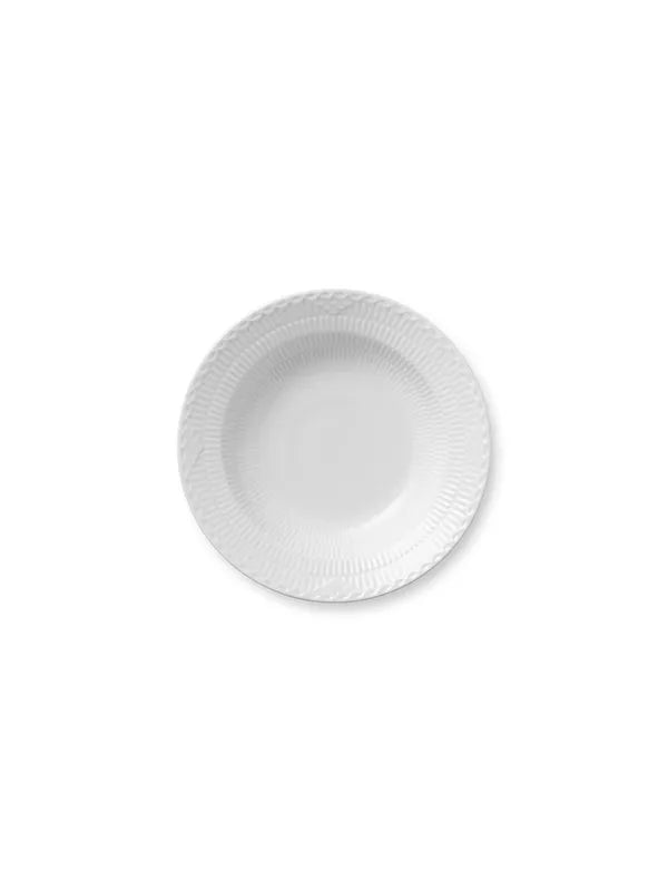 Royal Copenhagen Hvid Halvblonde, dyb tallerken 21 cm