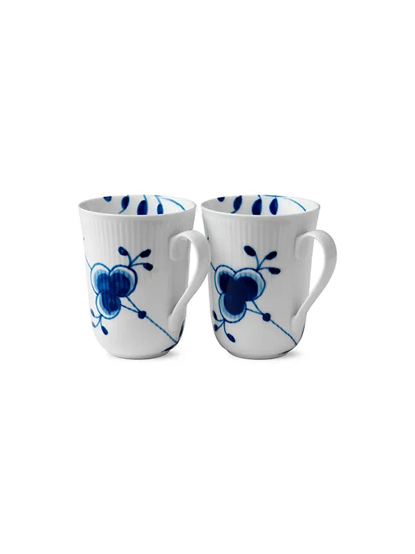 Royal Copenhagen Blå Mega Riflet, 2-pak krus 33 cl