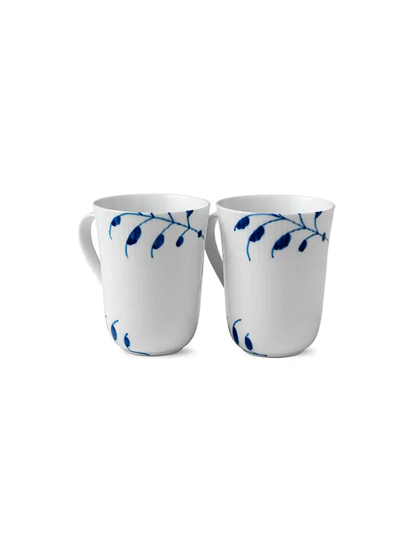 Royal Copenhagen Blå Mega Riflet, 2-pak krus 33 cl