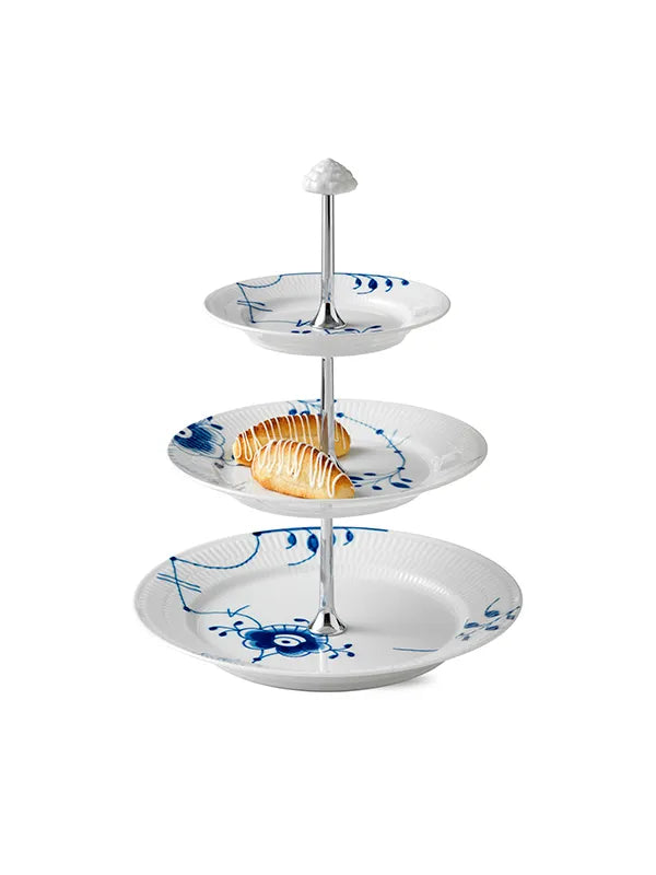 Royal Copenhagen Blå Mega Riflet, étagère 3 lag