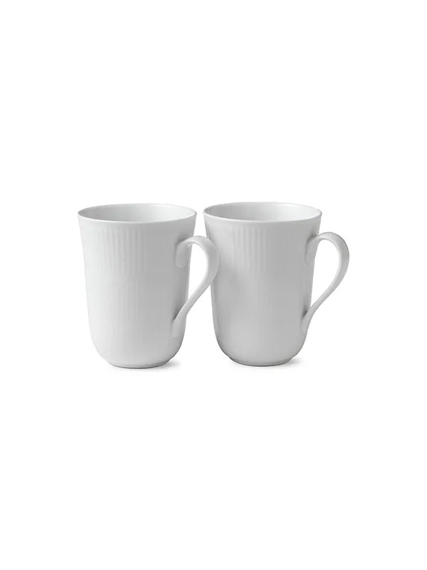 Royal Copenhagen Hvid Riflet, 2-pak kurs 33 cl