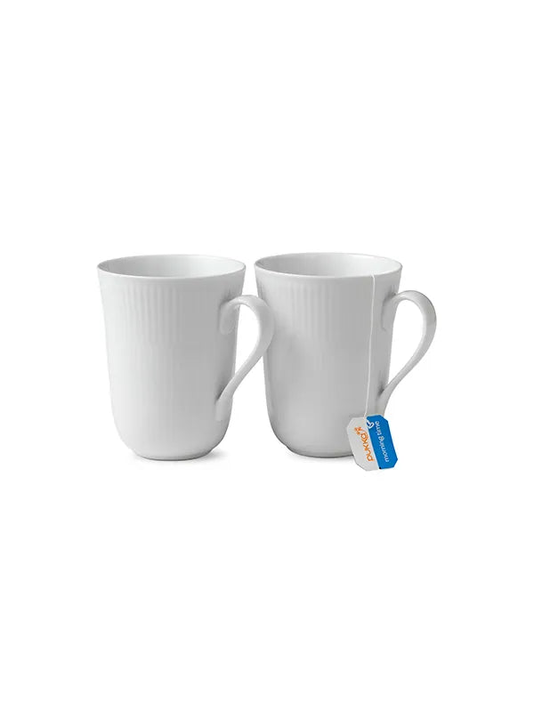 Royal Copenhagen Hvid Riflet, 2-pak kurs 33 cl