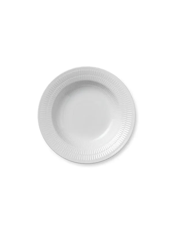 Royal Copenhagen Hvid Riflet, dyb tallerken 21 cm - 1 - Jacobsen Plus