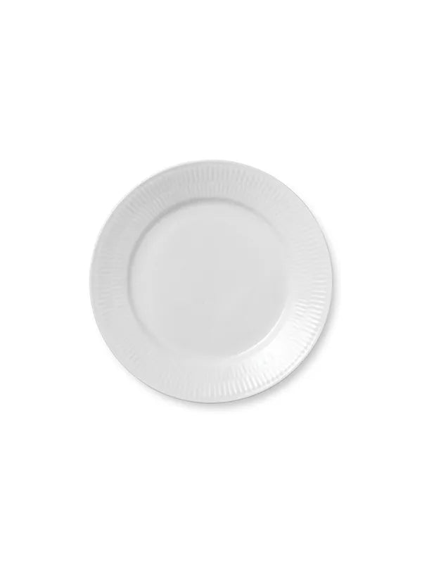 Royal Copenhagen Hvid Riflet, tallerken 22 cm - 1 - Jacobsen Plus