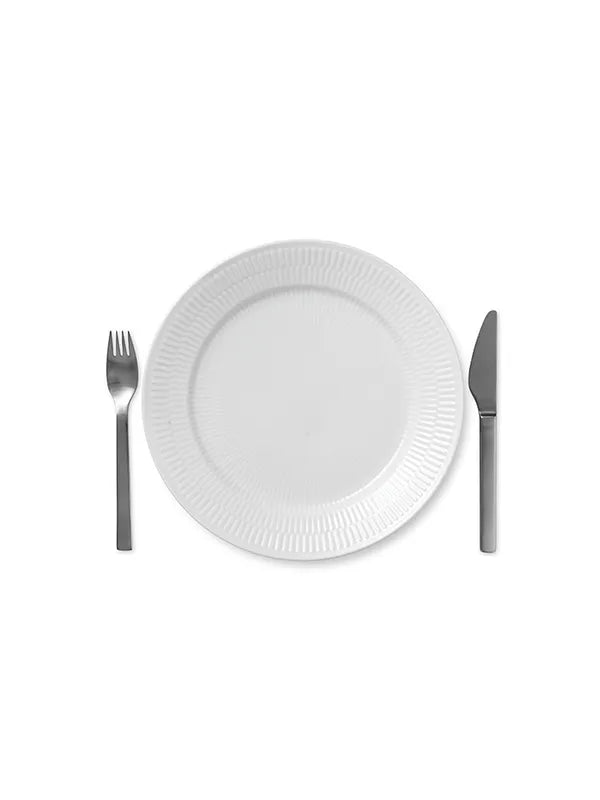 Royal Copenhagen Hvid Riflet, tallerken 27 cm