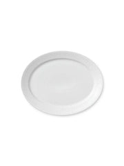 Royal Copenhagen Hvid Riflet, oval tallerken 34 cm