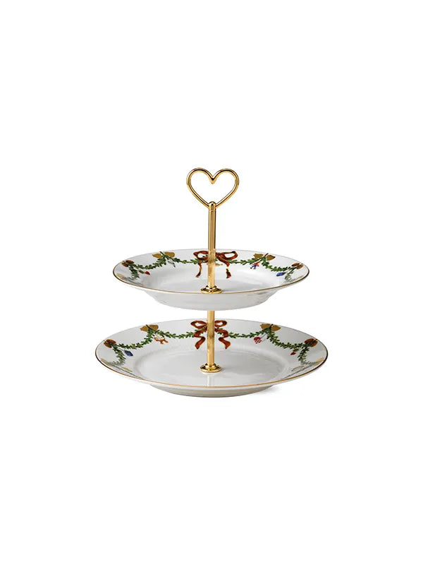 Royal Copenhagen Stjerne Riflet Jul, étagère 23 cm